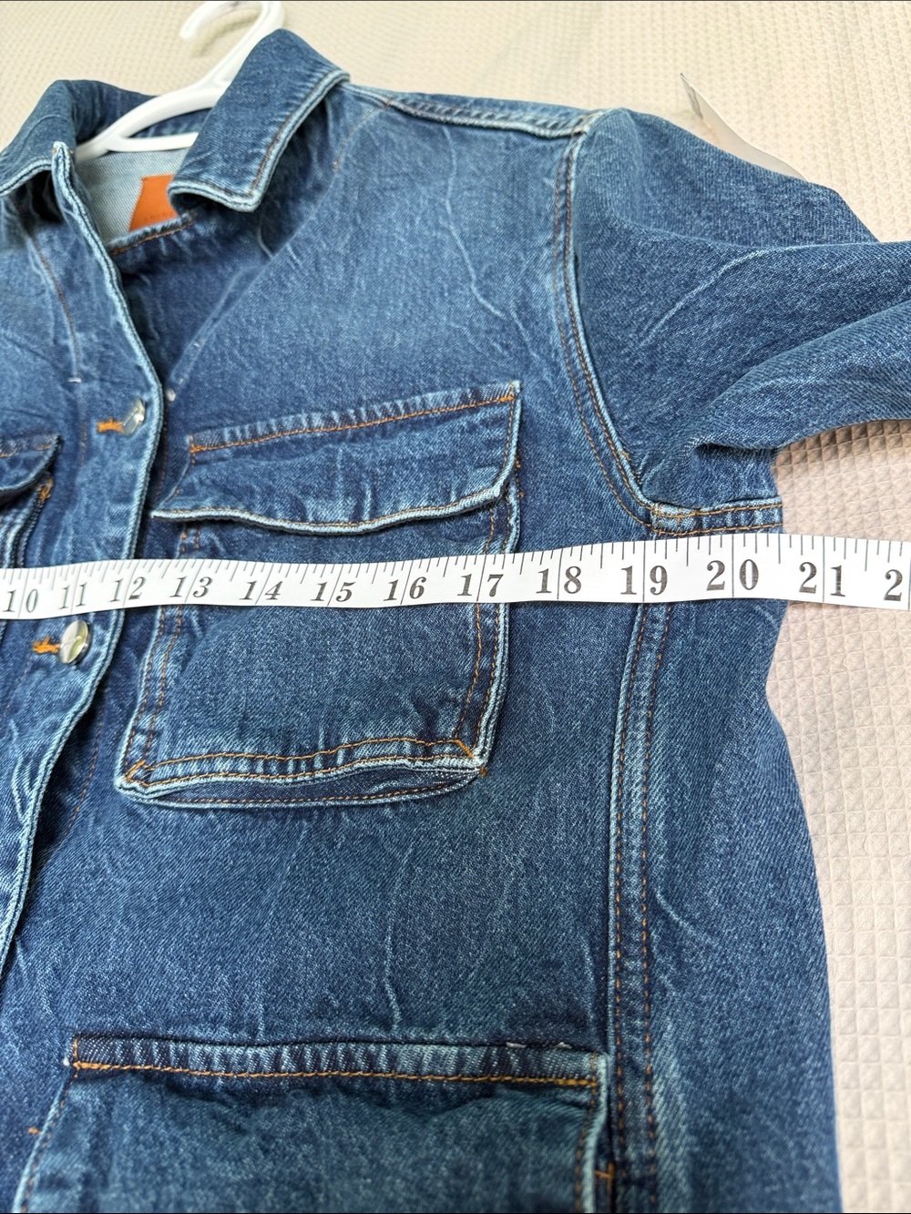 Anine Bing sz S 100% Cotton Denim Chore Barn ALDEN Jean Jacket silver hardware - Picture 8 of 12